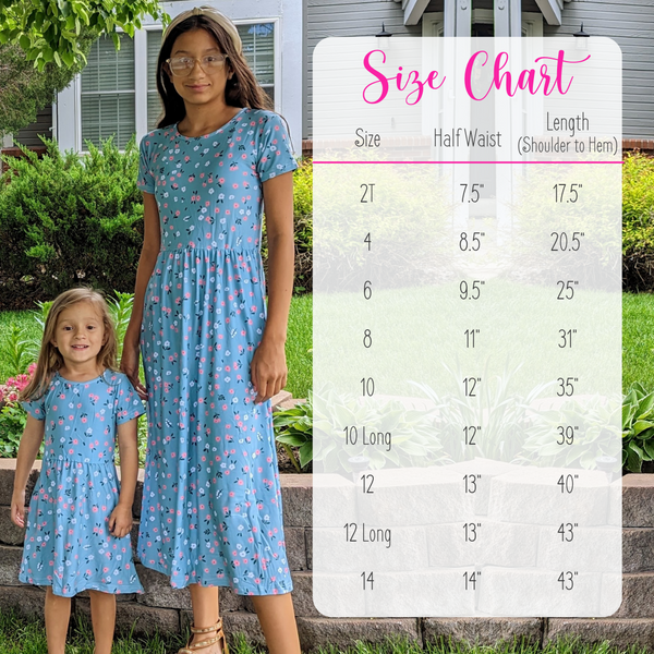 Playtime Dress - Short Sleeve - Blue and Yellow Floral