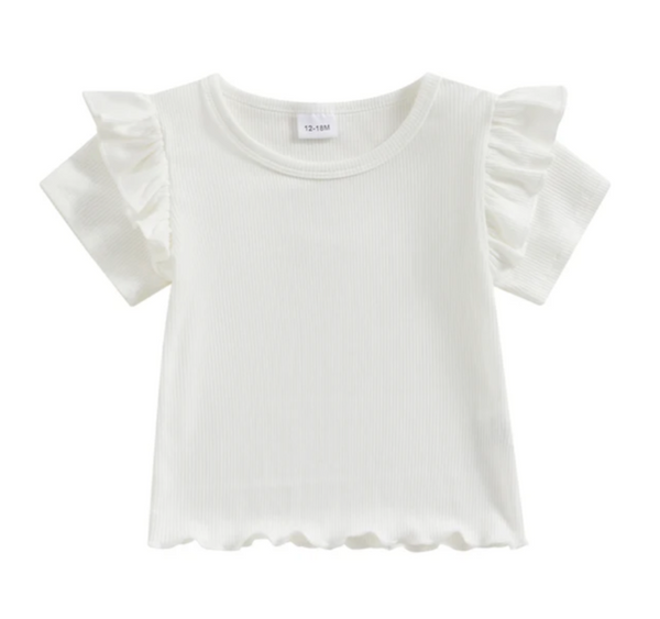 White Ruffle Top