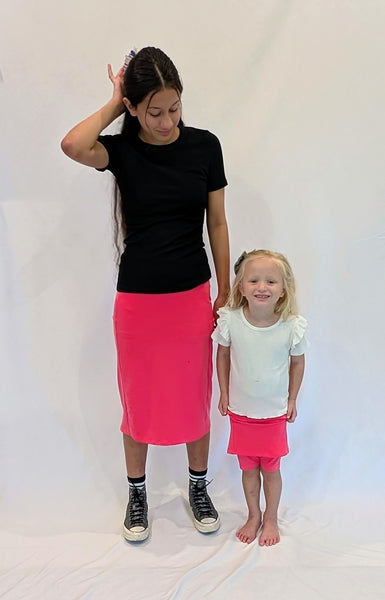 Athletic Skirt with Attached Shorts - Pink